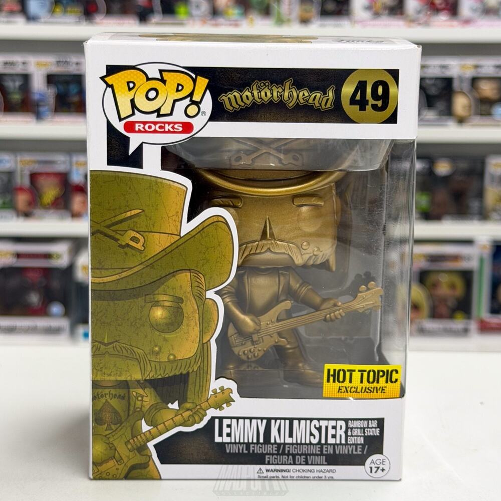 Funko Pop Rocks Motorhead Lemmy Kilmister Gold Hot Topic 49 Heavy Metal Figure